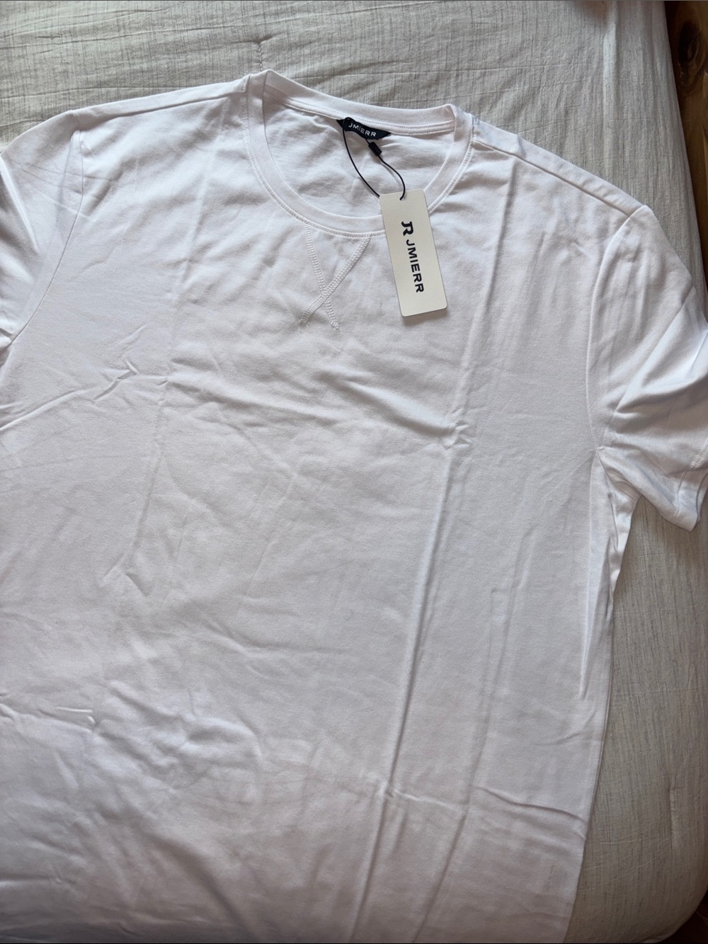 JMIERR Men’s Classic Crew Neck T-Shirt in White Tall Size XL